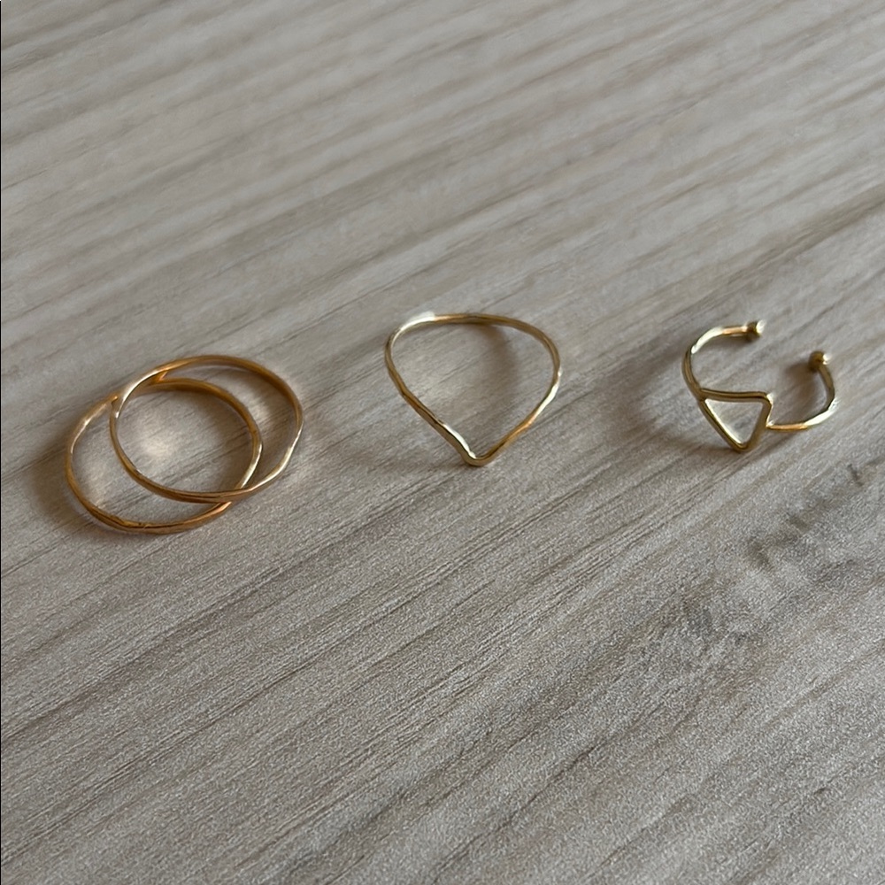 Elegant Gold Minimalist Ring Set